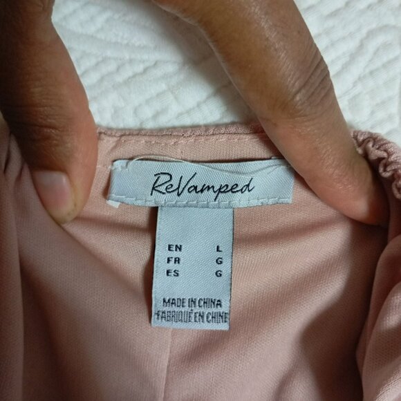 Revamped Dress Pink Lace Crochet Detail Summer Size L Midi Womens - Picture 2 of 11